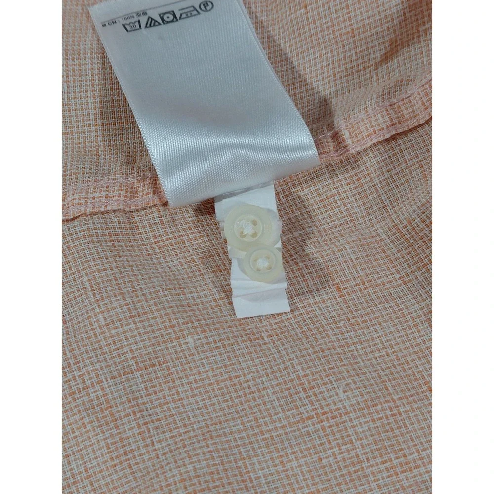 Banana‎ Republic Camden Fit Linen Button Down Shirt Men's LG Long Sleeve Orange